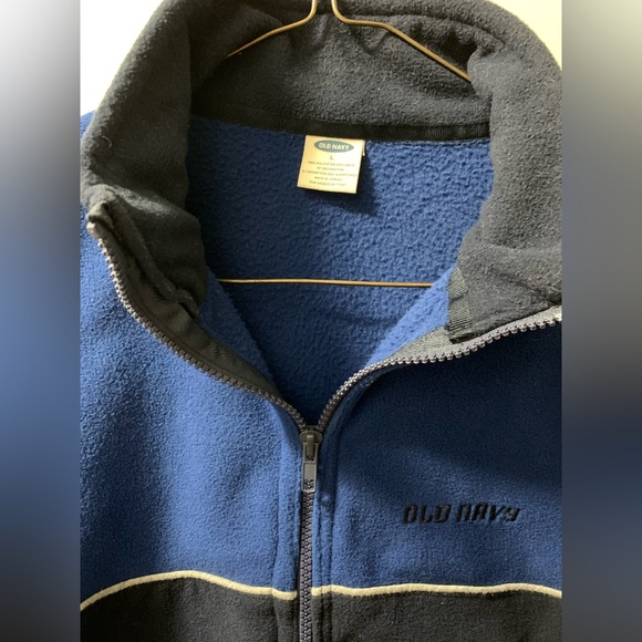 Vintage Old Navy Blue Fleece Zip Up Size L - Picture 2 of 5